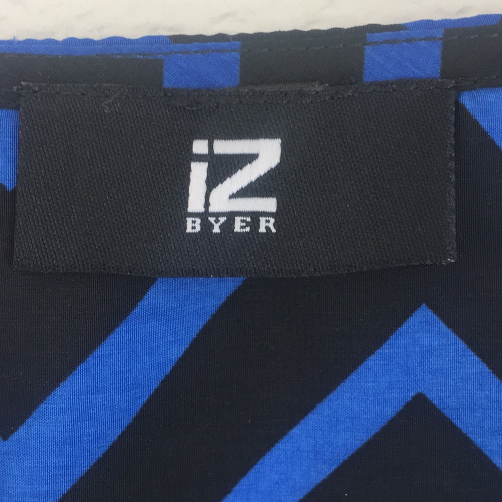 iZ Byer blue and black chevron dress size large - Picture 7 of 7